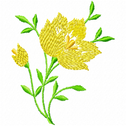 Flowers And Tree Embroidery Design 4